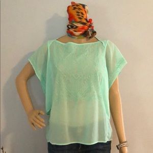 Banana Republic Flutter Sleeve sheer top